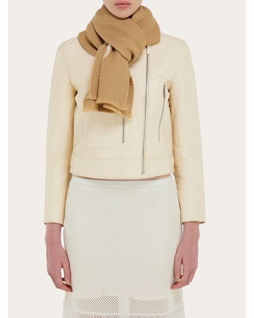 Ferragamo Natural Jacquard Scarf
