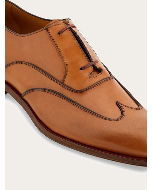 Ferragamo Brown Oxford With Wing-tips for men