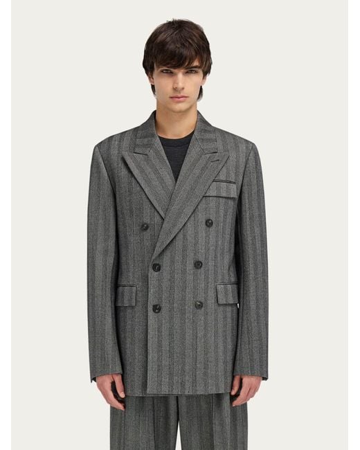Uomo Blazer Doppio Petto di Ferragamo in Gray da Uomo