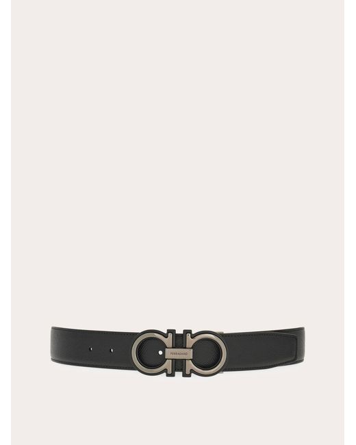 Ferragamo White Reversible And Adjustable Gancini Belt for men