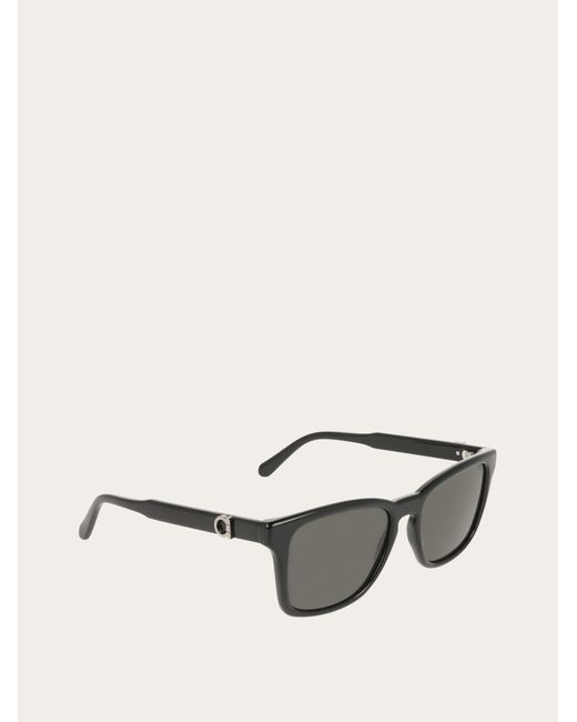 Ferragamo Gray Rectangular Frame Sunglasses for men