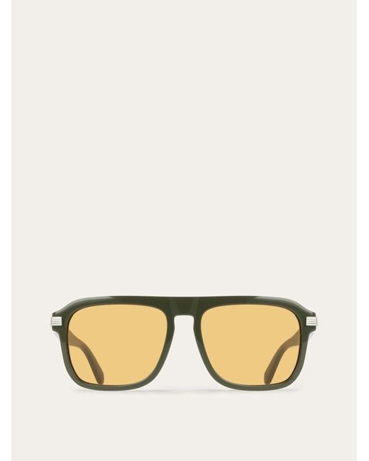 Ferragamo Natural Rectangular Frame Sunglasses for men