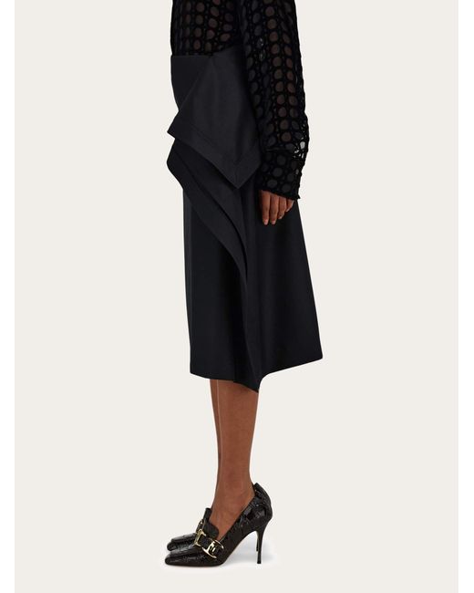 Mujer Falda Asimétrica Con Faldón Negro Ferragamo de color Black