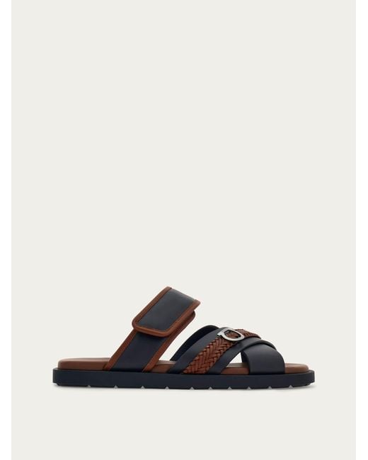 Ferragamo White Gancini Ornament Sandal for men