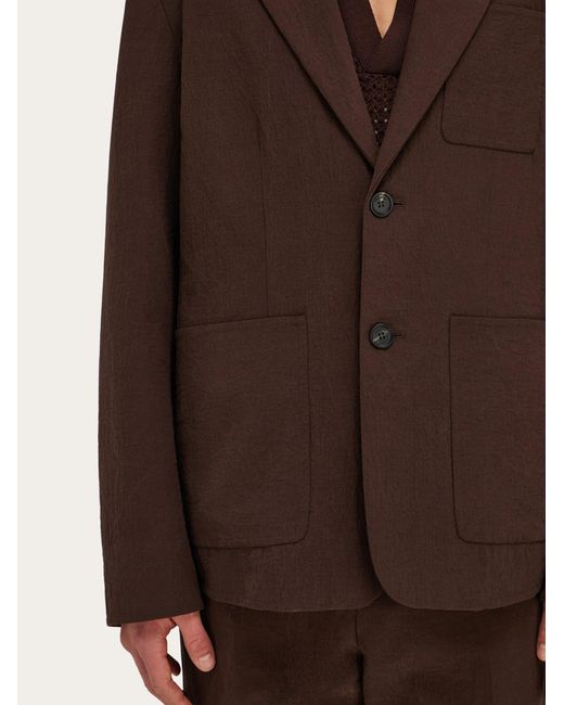 Ferragamo Brown Single Breasted Blazer for men