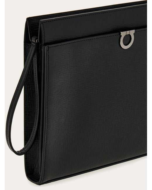 Ferragamo Black Gancini Pouch for men