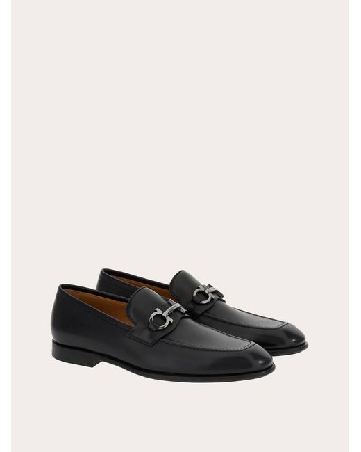 Ferragamo White Moccasin With Gancini Ornament for men