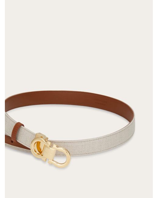 Ferragamo Brown Reversible And Adjustable Gancini Belt