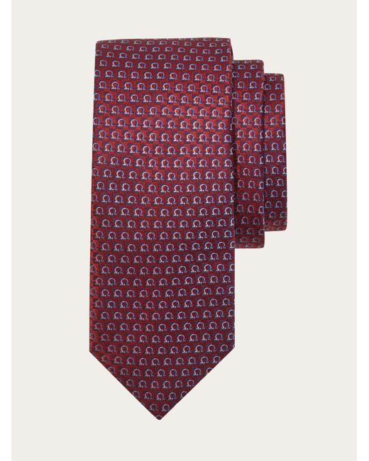 Ferragamo Purple Gancini Jacquard Tie for men