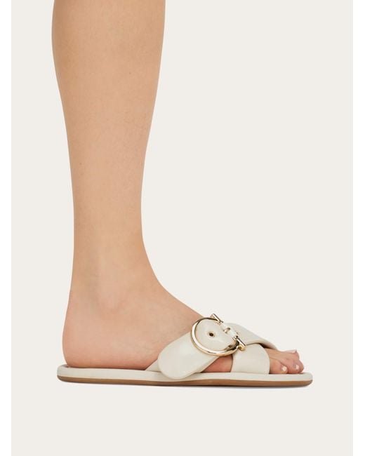 Ferragamo Natural Gancini Ornament Slide