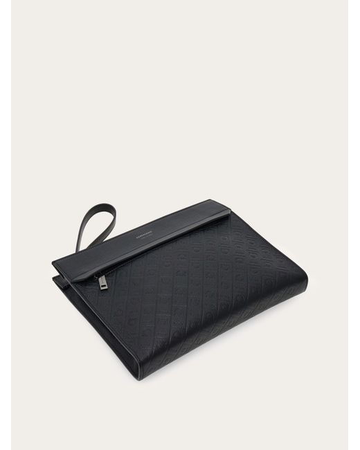 Ferragamo Black Monogram Pouch for men