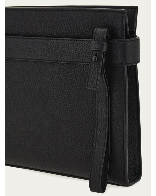 Ferragamo Black Pouch With Hug Buckle for men