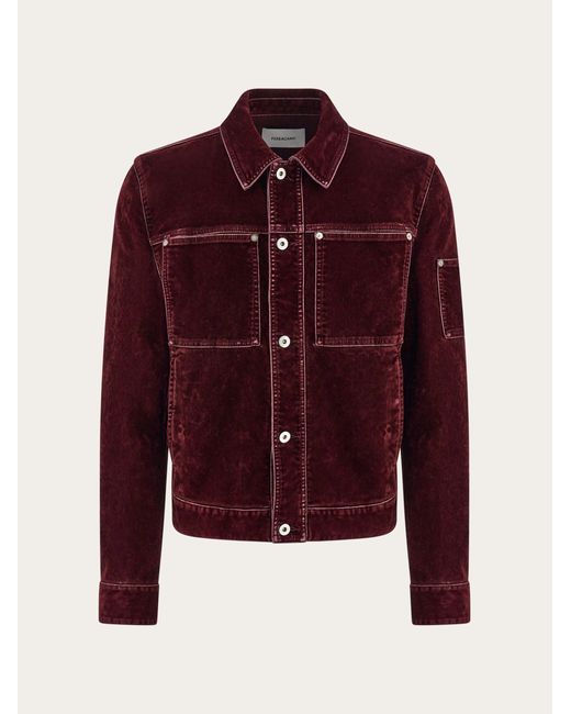 [Salvatore Ferragamo]トラッカージャケット Ferragamo Trucker Jacket in Red for Men | Lyst