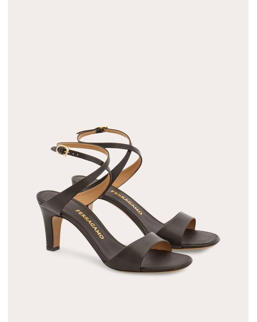 Ferragamo Natural Mid Heel Sandal
