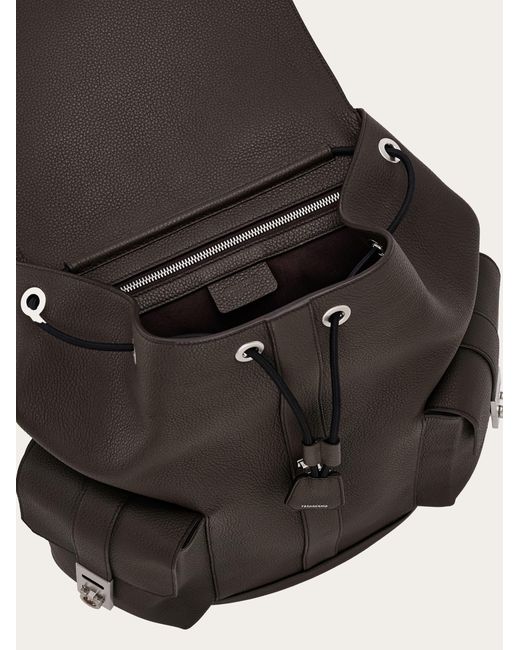 Hommes Sac À Dos Double Poche Brun Ferragamo pour homme en coloris Black