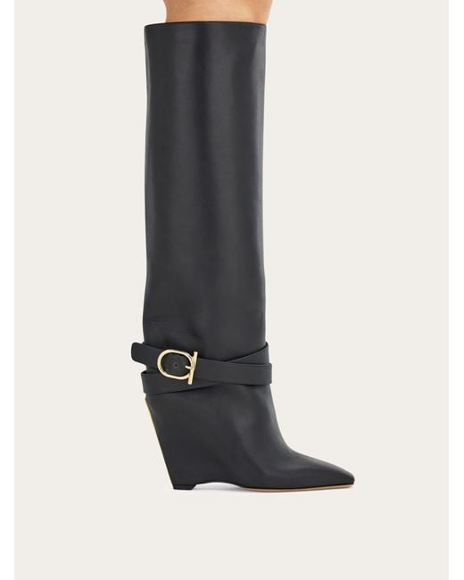 Mujer Botas Con Cuña Negro Talla .5 Ferragamo de color Black