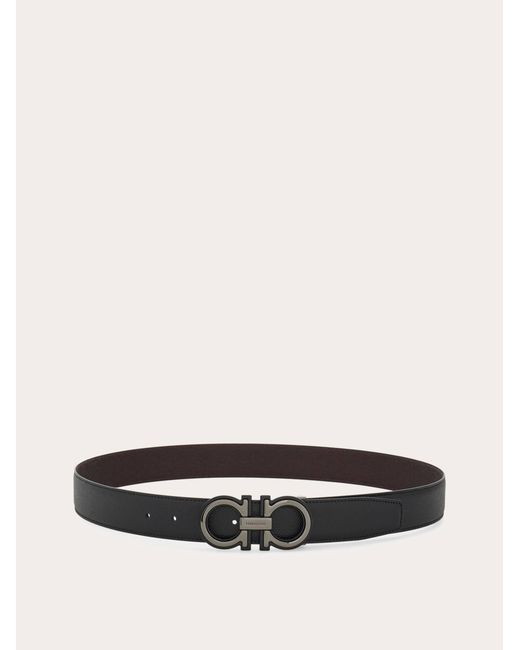 Ferragamo White Reversible And Adjustable Gancini Belt for men