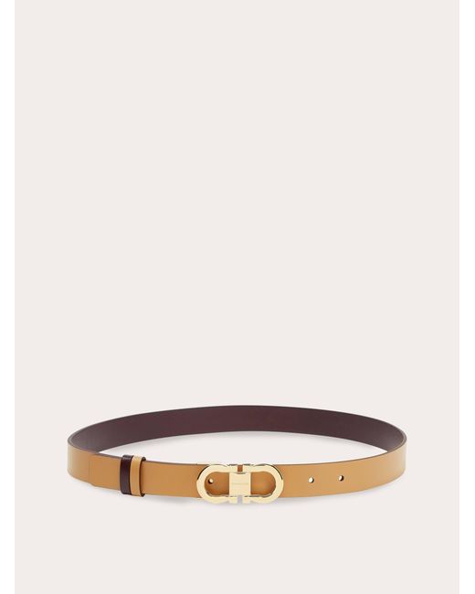 Ferragamo Natural Reversible And Adjustable Gancini Belt