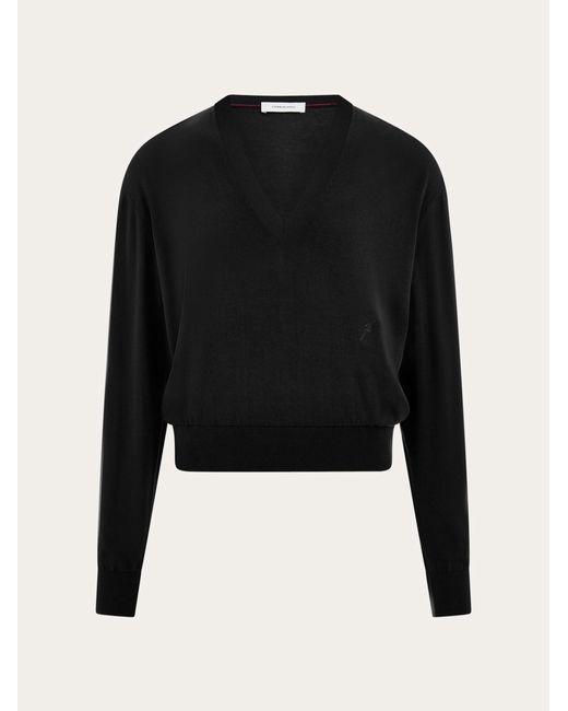 Uomo Maglia Con Scollo A V di Ferragamo in Black da Uomo