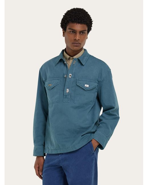 Ferragamo Blue Workwear Shirt for men