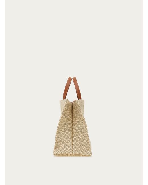 Ferragamo Natural Tote Bag With Logo (M)