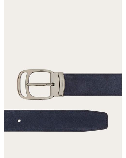Ferragamo Blue Adjustable Belt for men