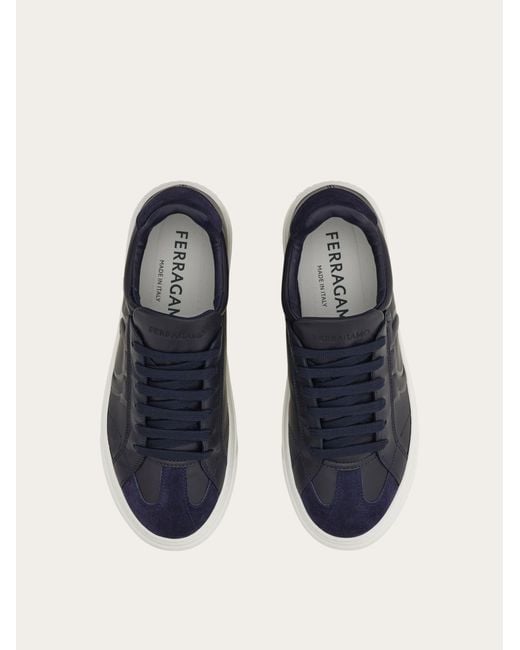 Ferragamo Blue Gancini Sneaker for men