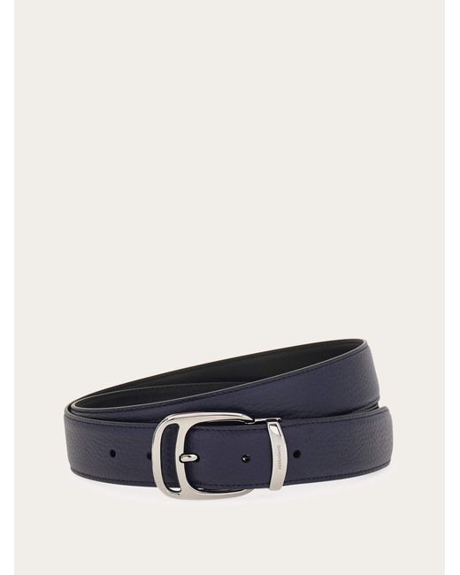 Ferragamo Blue Reversible And Adjustable Belt for men
