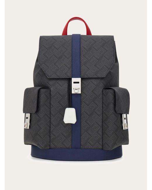Ferragamo Blue Dual-Pocket Backpack for men