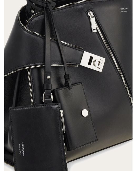 Donna Borsa A Spalla Hug Soft (L) di Ferragamo in Black