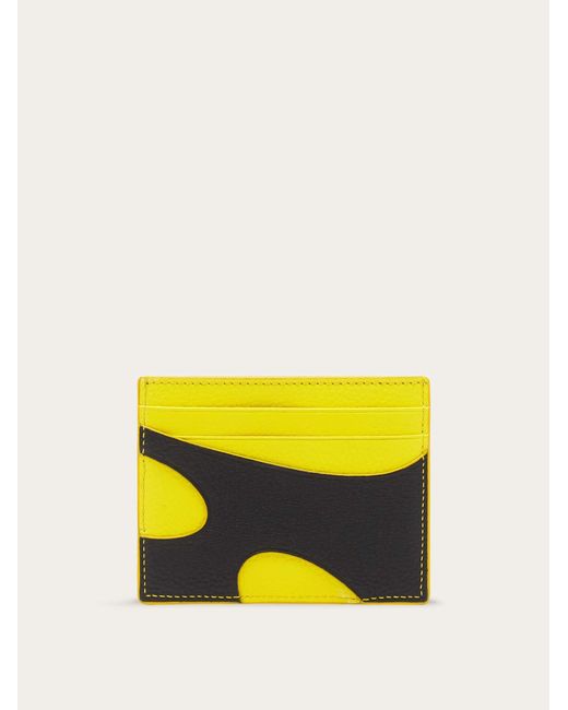 Porta carte di credito con cut out di Ferragamo in Yellow da Uomo