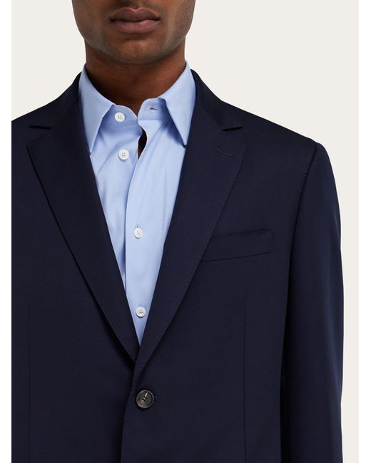 Ferragamo Blue Wool And Cashmere Faille Suit for men