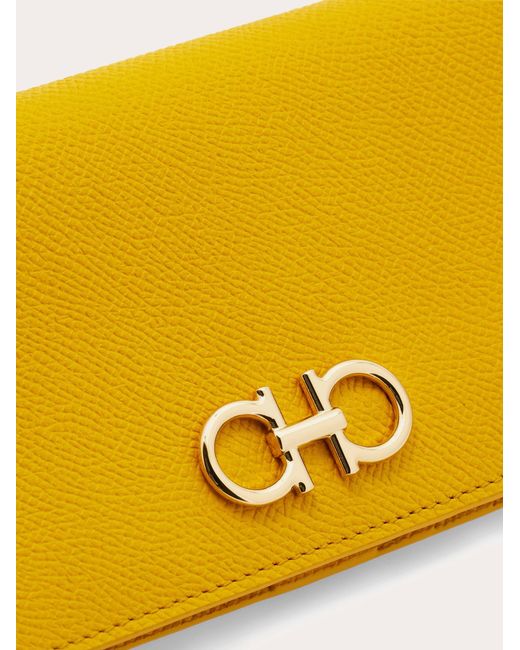 Ferragamo Yellow Gancini Continental Wallet