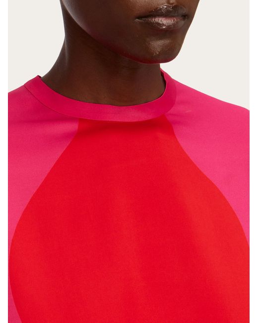 Femmes Robe T-Shirt Imprimé Sablier Rose Ferragamo en coloris Red