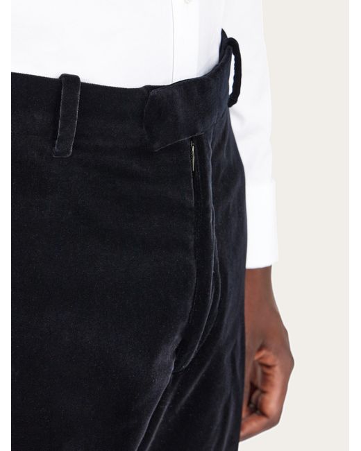 Ferragamo Black Flat Front Trouser for men