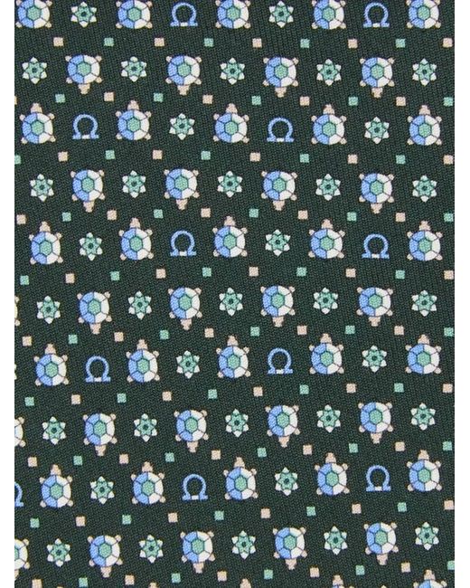 Ferragamo Herren Seidenkrawatte Mit Schildkrötenprint in Green für Herren