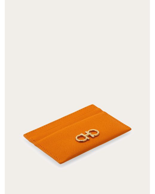 Ferragamo Orange Damen Gancini Kreditkartenetui