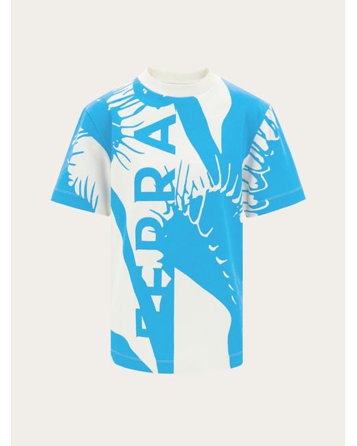 Ferragamo Blue Venus Print T-shirt