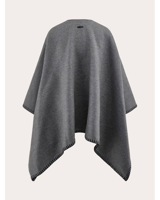 Ferragamo Blue Geometrical Renaissance Print Reversible Cape