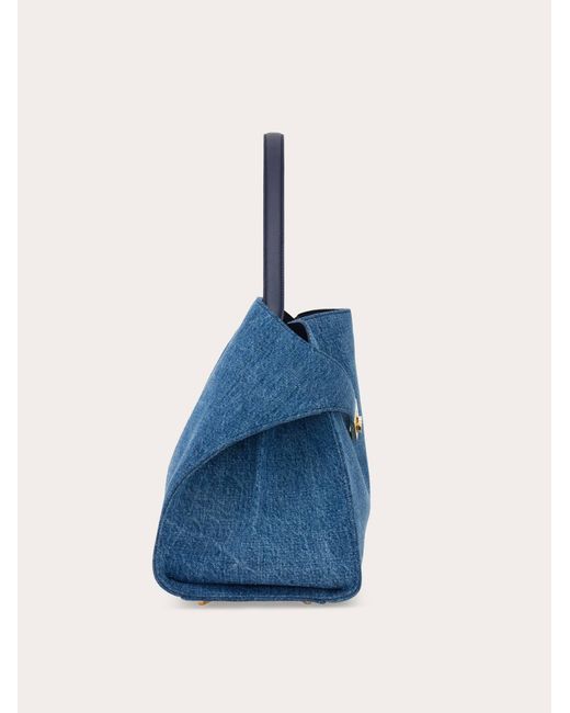 Ferragamo Blue Hug Soft Shoulder Bag (L)