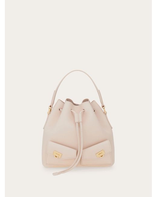 Ferragamo Natural Multipocket Bucket Bag
