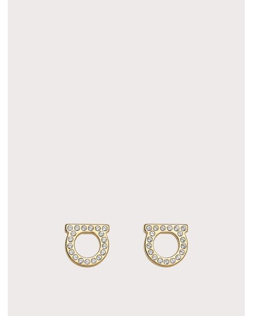 Ferragamo Metallic Stud Strass Earrings