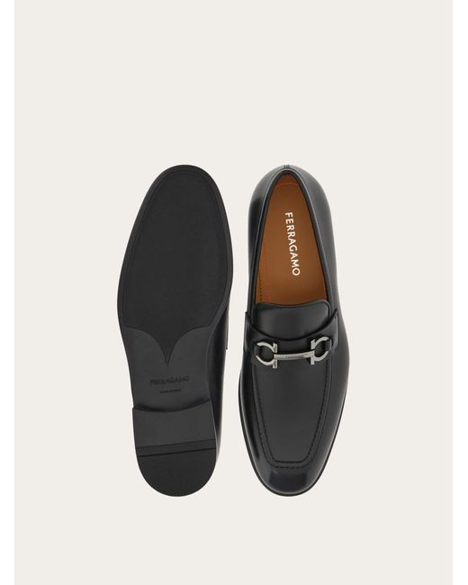Ferragamo White Moccasin With Gancini Ornament for men