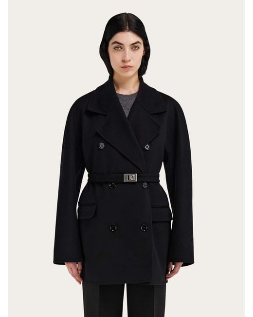 Ferragamo Black Double Cashmere Jacket