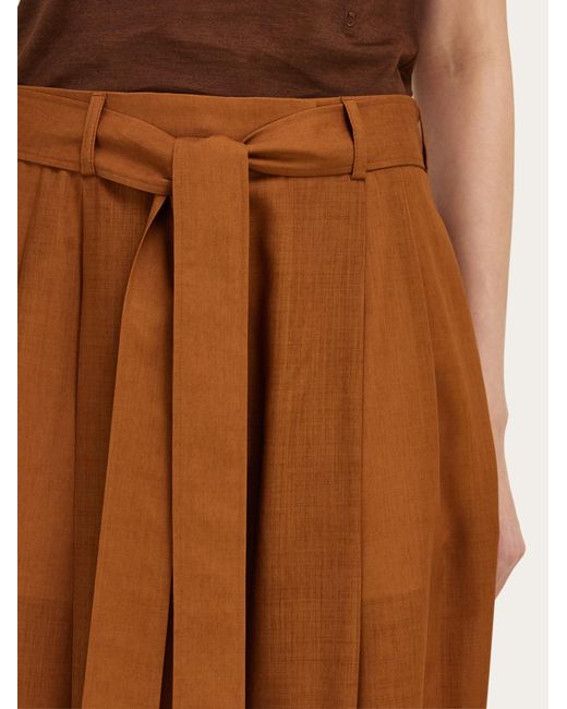Ferragamo Brown Barrel Leg Trouser