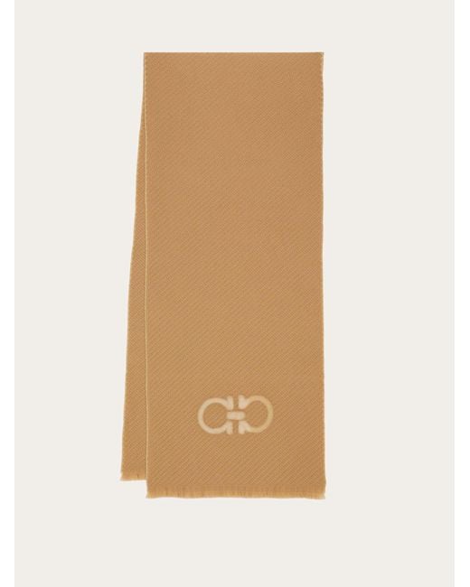 Ferragamo Natural Jacquard Scarf