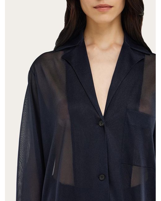 Ferragamo Blue Jersey Duster