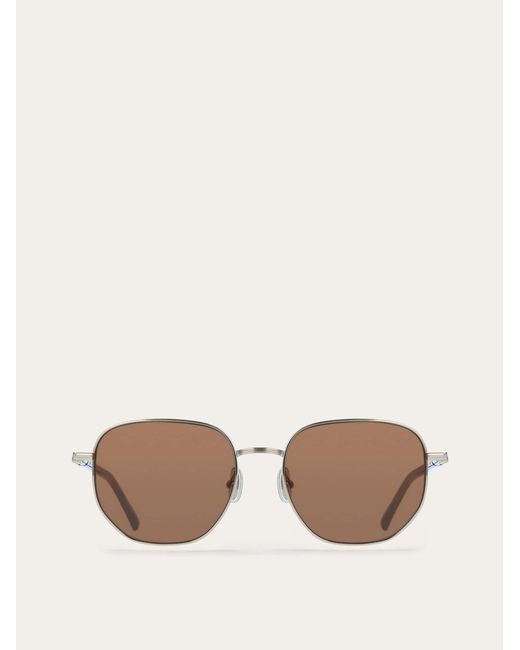 Ferragamo Natural Rectangular Frame Sunglasses for men