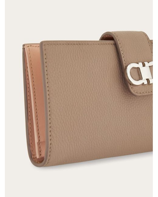 Ferragamo Natural Double Gancini Continental Wallet