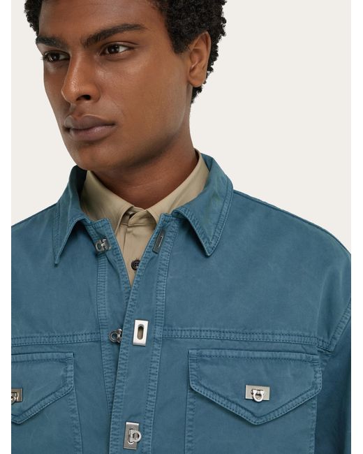 Ferragamo Blue Workwear Shirt for men